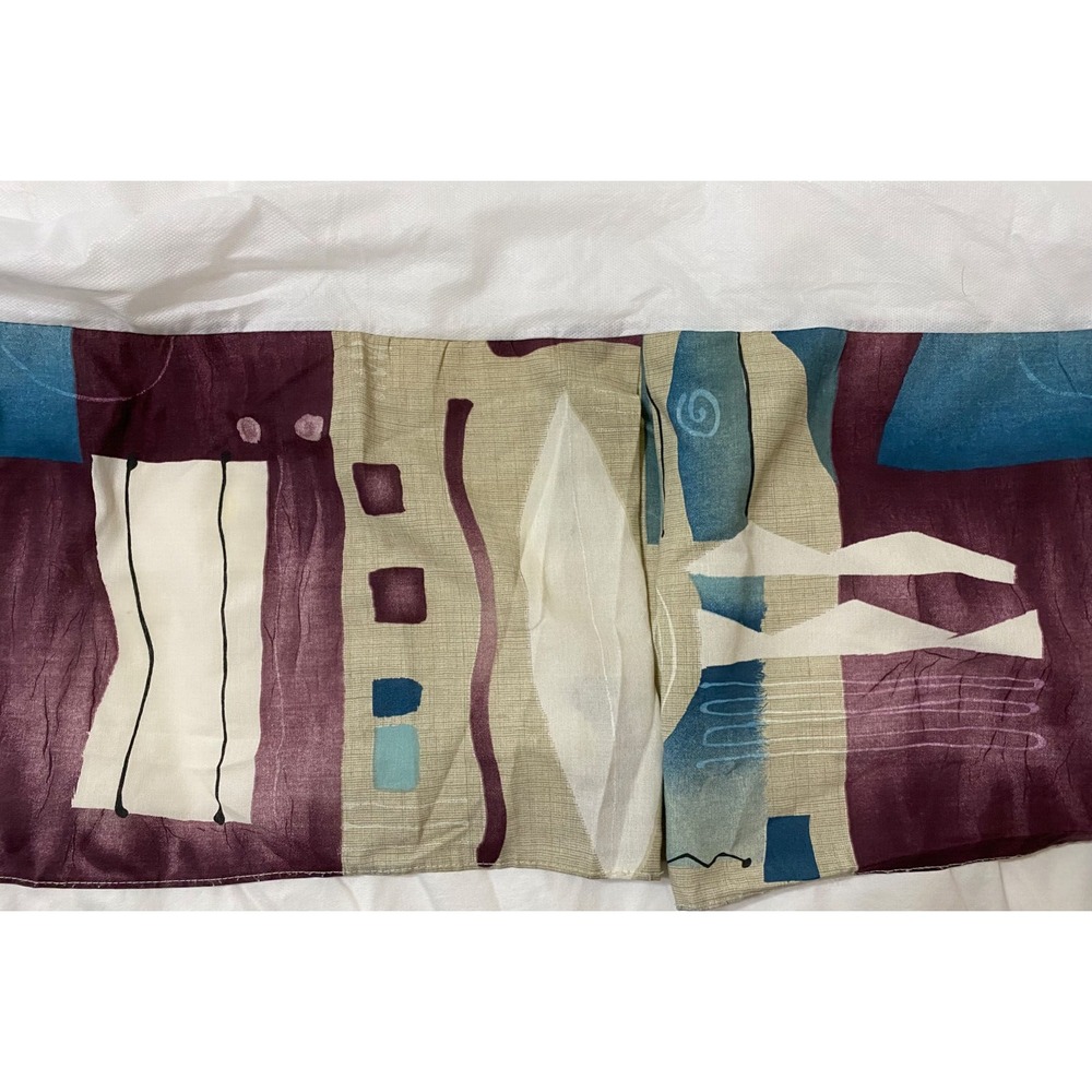 Vintage Dan River Bedskirt King Geometric Abstract 13"‎ Drop Pleated 80's 90's